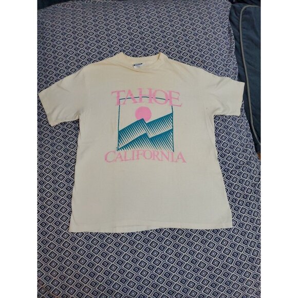Vintage Tahoe California  T-Shirt Men's Size L 42-44 Single Stich - Picture 8 of 16